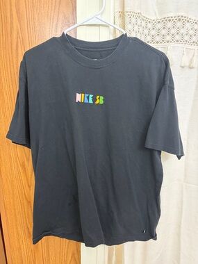 Nike Black Tee with Multicolor NIKE SB Chest Logo